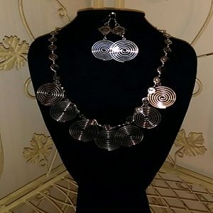 Sterling silver necklace and esrrings